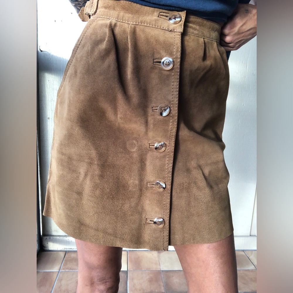 Vintage Calvin Klein leather skirt 1970 Size 24/25